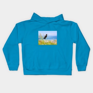 Summer Red Winged Blackbird Kids Hoodie